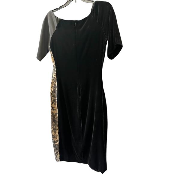 CLIPS DESIGNER COUTURE WANDAMODE 20121 MILANO BLACK/GOLD LACE DRESS SzL $1003 - Picture 2 of 6